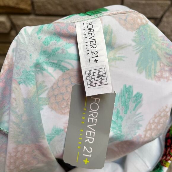 Forever 21 Plus High Waisted Pineapple Print Skirted Swim Bottoms 0x NWT - Picture 5 of 7